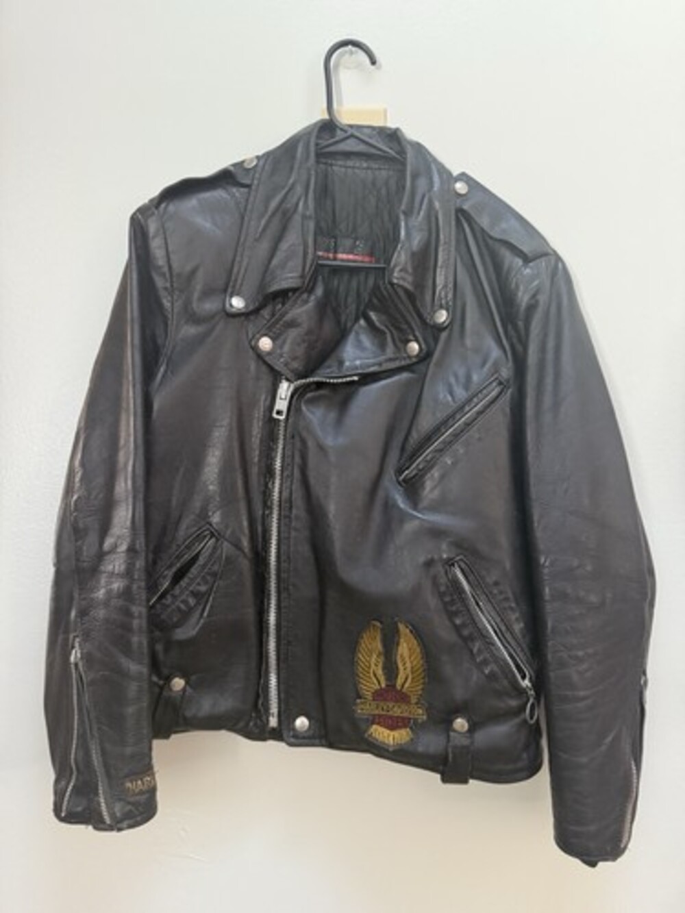 Vintage Brooks Leather Biker Jacket Medium 38 Motorcycle Harley 70s Punk Moto